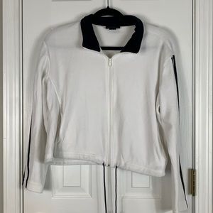 Silver Moon white/black cropped zip up jacket Lg